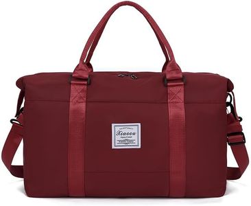 KARRESLY Travel Duffel Bag for Women,Shoulder Weekender Overnight Bag Sports Gym Tote Bag,Waterproof, Wine Red, Free Size