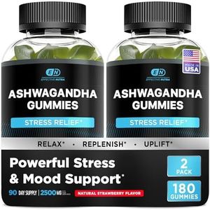 EFFECTIVE NUTRA Ashwagandha Gummies 1500mg | Stress Relief, Immune Support, Calm Mood, Energy | Natural Berry Flavor | 90-Day Supply | Vegan, Gluten-Free, Non-GMO | Supplement for Men & Women (2-Pack)