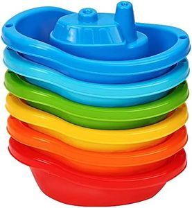 TECHNOK Bath Boats- Multi-Colored Baby Bath Toys - Fun and Educational Bath Toys for Toddlers - Stackable Bath Toy - Toddler Bath Toys for Girls and Boys