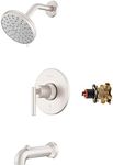 Pfister Capistrano Tub & Shower Trim Kit, Valve and Cartridge Included, 1-Handle, Spot Defense Brushed Nickel Finish, 8P8WS2CSOSGS