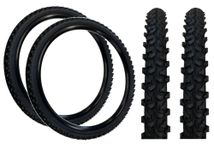 Baldy's PAIR 26 x 1.95 Black Off Road Knobby Tread Tyres for MTB Mountain Bike (Pack of 2)