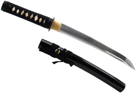 HMS Handmade Tanto Sword - Hand-Forged 1045 Steel with Full Tang, Functional Samurai Short Small Sword for Martial Arts, Cosplay & Collectors