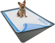 Skywin- Pee Pad Holder Tray 24x36 Inches, Puppy Pad Holder, Easy to Clean and Store Pee Pad Holder for Dogs, Silicon Training Pad Holder, No Spill Puppy Pad Holder (Grey)