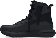 Under Armour Men's Charged Valsetz Zip Waterproof Military and Tactical Boot, (001) Black/Black/Jet Gray, 12.5