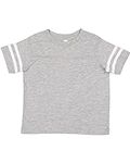 Clementine Kids Toddler Football Fine Practice Jersey T-Shirt, VN Heather/BLD White, 5/6