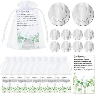 Good Luck Pocket Token Charms Four Leaf Clover Lucky Coins Sets with Blessing Poem Cards and Organza Bags Lucky Pocket Token for St Patricks Day Family Friends Employee Coworkers Gifts(30 Pcs)