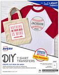 Avery Printable Stretchable Heat Transfer Paper for Light Fabrics, 8.5" x 11", Inkjet Printer, 5 Sheets (3302)