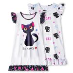 LQSZ Girls Nightgowns Kids 2-Pack Little Girls Halloween Pajama Nightdress Sleep Wear Dress 3-12 Y