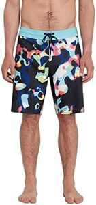 Volcom A0812202 / SATURATE Stoney 19 Men's Water Repellent Board Shorts (4-Way Stretch) Amphibious Use, BLK_Black, 30