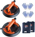 VEVOR Glass Suction Cup, 8" 2 Pack 615 lbs Load Capacity, Vacuum Suction Cup with Steel Handle & Carry Box, Heavy Duty Industrial Suction Cup Lifter Tool for Glass, Granite, Tile, Metal, Wood Lifting