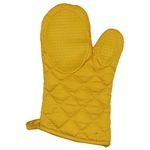 Macosa UI17466 Oven Glove Neoprene Mustard Yellow Quilted Non-Slip Heat Resistant Oven Glove Kitchen Aid Pot Holder Kitchen Utensil Glove