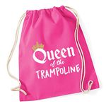 HippoWarehouse Queen of the Trampoline Trampolining Drawstring Cotton School Gym Kid Bag Sack 37cm x 46cm, 12 litres