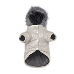 LESYPET Dog Warm Winter Coat, Doggy Coats for Small Dogs Water Resist Padded Warm Jacket for Puppy Small Dogs, Grey Medium