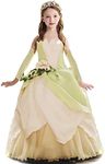 MDYCW Princess Tiana Fairy Costume Halloween Dress up for Girls, Special Occasion Dresses Birthday Party Fancy Outfits