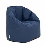 Big Joe Milano Outdoor Weatherproof Bean Bag Chair, Navy Marine Vinyl, UV Protected Weather Resistant Fabric, 2.5 feet