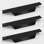 Plantex Profile Handle for Kitchen Cabinet/8 Inch Alluminium Drawer Profile Handle/Wardrobe Pull Handle for Home/Office/Hotel - Pack of 5 (Black)