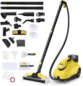 RELAX4LIFE Dampfreiniger 2000W, Dampfdruck: 5 bar, Flächenleistung: 108 m², Tank: 1,8 L, Aufheizzeit: 8 min., mit 22 Zubehörteilen, Dampfsauger für Teppiche, Böden, Fliesen, Fenster, Polster (Gelb)