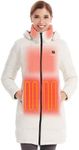 Venustas Women's Recycled Down Heated Jacket with Battery Pack, Winter Heated Puffer Coat with Detachable Hood