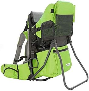 ClevrPlus Cross Country Baby Backpack Carrier, Green, Toddler Hiking Backpack with Comfortable Seat, Adjustable Straps & Belt, Foldable Frame Lightweight Large Capacity Child Carrier for Outdoor