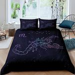 Feelyou Constellation Bedding Set Scorpio Duvet Cover Galaxy Outer Space Comforter Cover Star Astronomy Bedspread Cover 1 Duvet Cover with 1 Pillowcase Twin