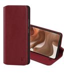 32nd Classic Series 2.0 - Real Leather Book Wallet Flip Case Cover For Motorola Edge 50 Ultra, With RFID Blocking Card Slot, Magnetic Closure and Built In Stand - Burgundy