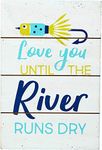 Pavilion Gift Company 6x4 Inch Horizontal Self-Standing River Decorative Plaque, Blue