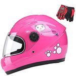 Kids Helmets,Children 5-8 Years Old Four-Wheel Drive Motorcycle Helmet,D.O.T/ECE Certification, Cute Children's Helmet,Pink