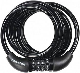 Master Lock Bike Cable Lock, Combination, 1.8 m Coiling Cable, Outdoor 8221EURDPRO - Use with all kinds of Bike, Skateboards, Strollers, Lawnmowers and other Outdoor Equipment