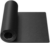 Crostice Bike Trainer Mat, Mat Compatible with Peloton Bike, for Treadmill & Row, 6mm Under Mat Protect Hardwood Floor Carpet, 36X72 in, Black Style Trainer Accessory for Indoor Bike