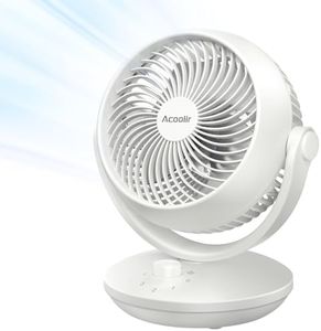 Acoolir Desk Fan, 24dB Quiet Fan for Bedroom, 100° Adjustable Tilt and 70° Oscillating, 3 Speeds, Electric Table Fan with for Bedroom Home Office Living Room, White-Grey