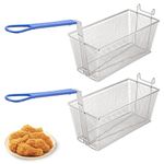 Fryer Basket, 2Pcs Deep Fry Basket -13.2"x 6.5"x 5.9" Fry Baskets with Handle for Commercial Restaurant Kitchen for Deep Fryer