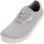WHITIN Canvas Minimalist Zero Drop Barefoot Sneakers for Men Wide Toe Box Sole Shoes Minimus Extra Width Fit Size 8.5 8.5W Trail Road Running Grey 42