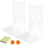 DIFIT Book Ends, Heavy Duty Book Organizer, Decorative Metal Bookends for Shelves, Book Ends for Heavy Books, Home, Office Desk, Kitchen(6.9 x 3.5 x 4.7 Inch - 1 Pair)