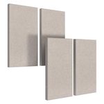 UMIACOUSTICS 4 PCS Acoustic Panels, Fiberglass Sound Wall Panels, Self-adhesive Sound Absorbing Panels for Home Studios, Office, Theater. Light Camel