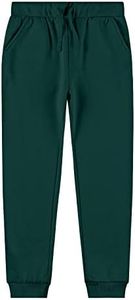 Kid Nation Kids Sweatpants Unisex Soft Brushed Fleece Casual Pull On Jogger with Pockets for Boys or Girls Size 5 6 Evergreen