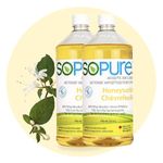 SoPure 2X945 mL Honeysuckle Hand Sanitizer Refills Bottles - Produced from 80% USP Grade Ethyl Alcohol, Moisturizing, Non-Sticky Hand Sanitizer, Natural Vegetable Ingredients and Enriched with Vitamin E