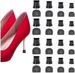 16 Pairs High Heel Protectors Stiletto Heel Repair Caps Covers & Heel Stoppers 4 Sizes High Heel Tip Covers, Noise Reducing, Slip-On Caps (16 Pairs Black)