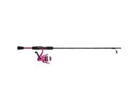 Shakespeare Amphibian Spinning Reel and 5'6" Fishing Rod Combo, Pink, Size 30 Reel, Right/Left Handle Position, 2-Piece Tubular Fiberglass Rod, Pre-Spooled ABS Spool, Oil Felt Drag System