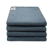 SOFTSPUN Microfiber Cleaning Cloths, 4pcs 40x40cms 220GSM Grey! Highly Absorbent, Lint and Streak Free, Multi -Purpose Wash Cloth for Kitchen, Car, Window, Stainless Steel, Silverware.…