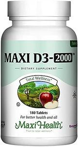 Maxi Health Vitamin D3 2000 IU - for Healthy Muscle Function, Bone Health and Immune Support – 180 Tablets – Best Kosher Supplement for Adults