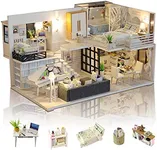 GuDoQi DIY Miniature Dollhouse Kit with Furniture, Tiny House kit 1:24 Scale, Need to Assemble Around 30 Hours, Great Handmade Crafts Gift for Birthday, Christmas, Life House(No Dust Cover)