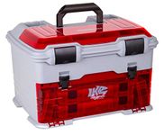 Flambeau Outdoors T5PW "IKE" Multiloader Tackle Box, Fishing Organizer with Tuff Tainer Boxes Included, Zerust Anti-Corrosion Technology - Translucent Red/Gray