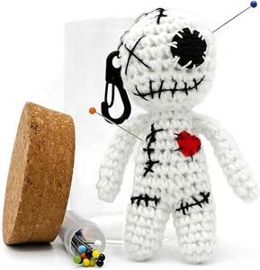 Dakita Muñeco vudú en un Tarro (10cm, Hecho a Mano) Incl. alfileres como Regalo Divertido para Amigos y colegas | Regalo de Boda | Regalo de Despedida por Cambio de Trabajo (Blanco, 10cm)
