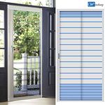 Custom Cut to Size,[ Blue,Normal, W 31 xH 83 (inch)], Aluminum Retractable Front Screen Door net,Fiberglass mesh with alumium, Mosquito Screens I Bug Net for Doors