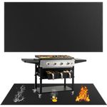 SecuCaptain Under Grill Mat for Outdoor Grill - Large 65x48 Inches Mats Double-Sided Fireproof Pad for Indoor Fireplace Fire Pit Heat Resistant Waterproof BBQ Floor Protector for Patio and Deck