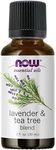 NOW Essential Oils, Lavender & Tea Tree Oil, Stimulating Aromatherapy Scent, Blend of Pure Lavender Oil and Pure Tea Tree Oil, Vegan, 1-Ounce