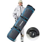 XCMAN Roller Snowboard Bag with Wheels Adjustable Length 63-75In Padded Bag for Air Travel Snowboard Boots