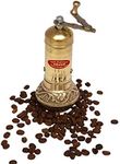 6.4" Handmade Manual Brass Coffee Mill Grinder Sozen, Portable Stainless Steel Conical Burr Coffee Mill, Portable Hand Crank Turkish Coffee Grinder