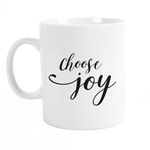 P. Graham Dunn Choose Joy Script White 5.5 x 4.5 Ceramic 15 Ounce Coffee Mug