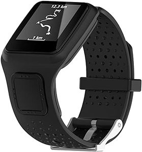 Gransho Compatible avec TomTom Multisport/Runner Bracelet de montre en silicone avec fermeture rapide (noir)